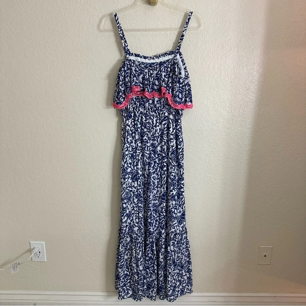 New Lilly Pulitzer Aida Ruffle Maxi Dress Size Medium - Picture 12 of 12